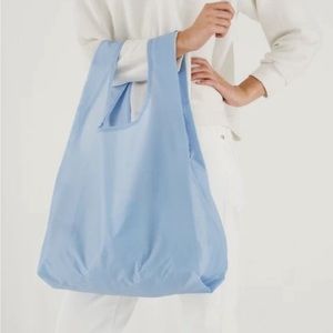 BAGGU STANDARD REUSABLE TOTE ECRU BLUE